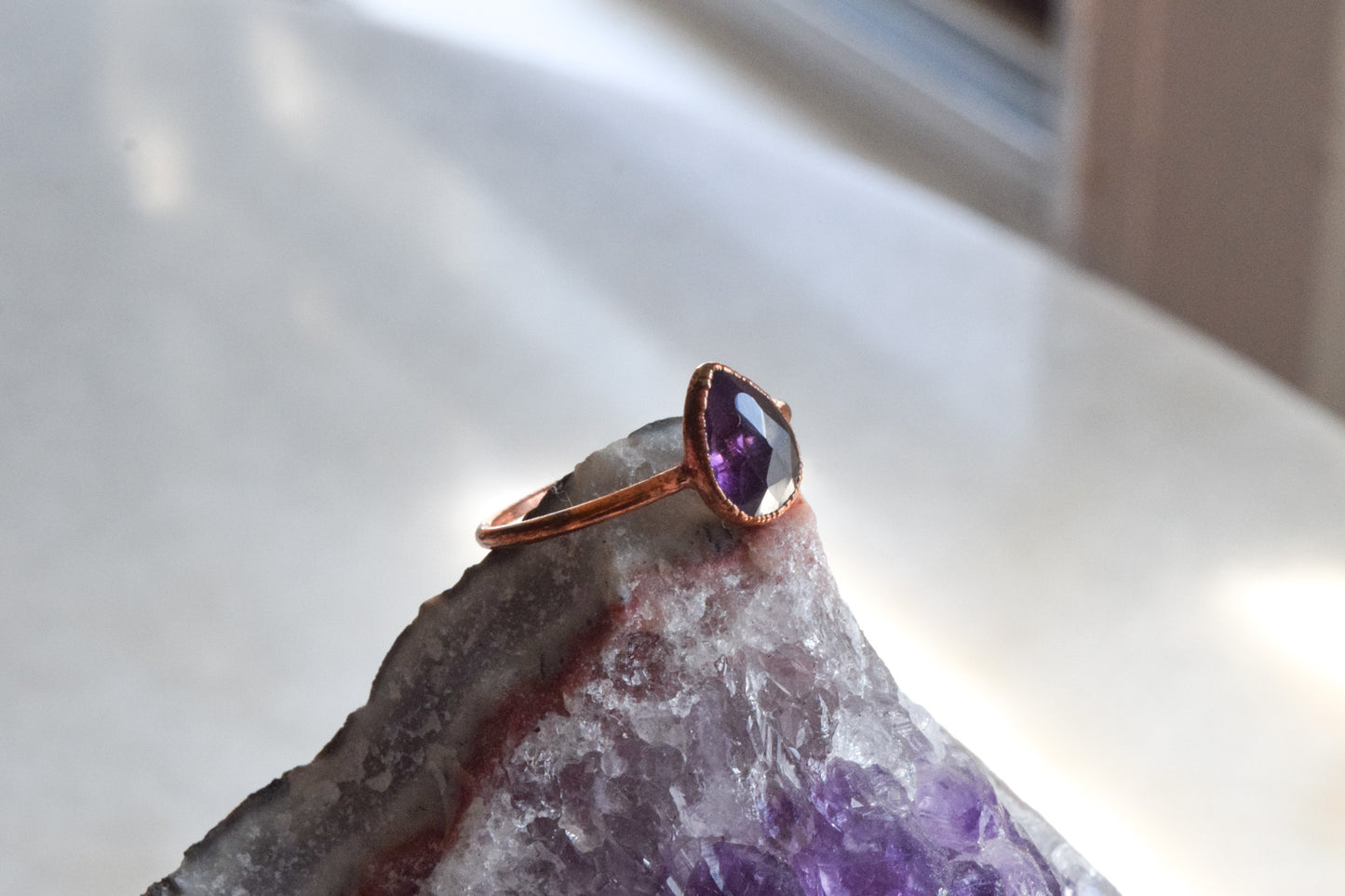 Faceted Amethyst Ring