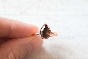 Faceted Smoky Quartz Ring
