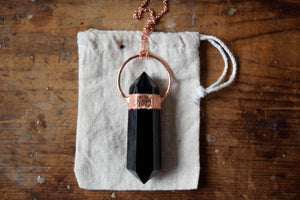 Double Terminated Obsidian Necklace